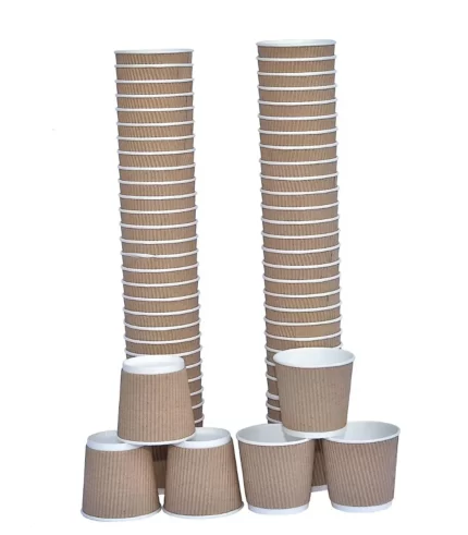 Ripple Paper Cup 120 ML Brown Color