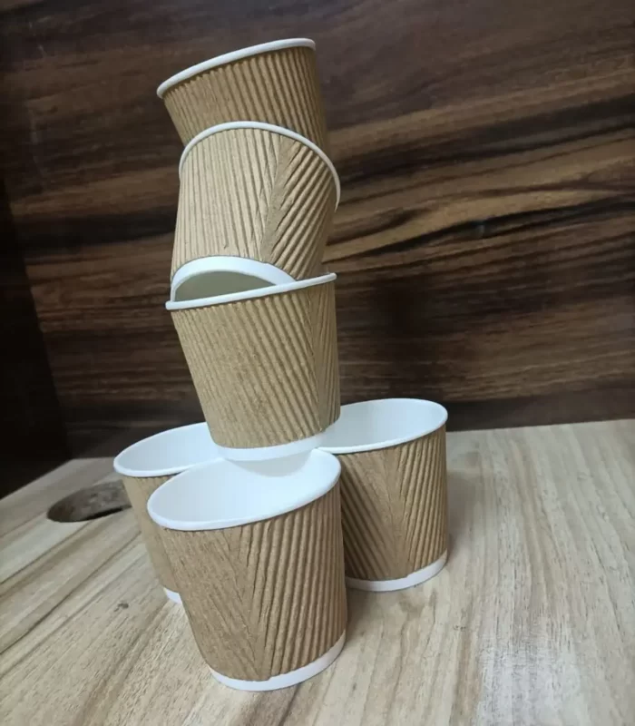 Ripple Paper Cup 120 ML Brown Color