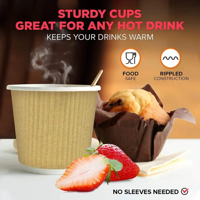 Ripple Paper Cup 120 ML Brown Color